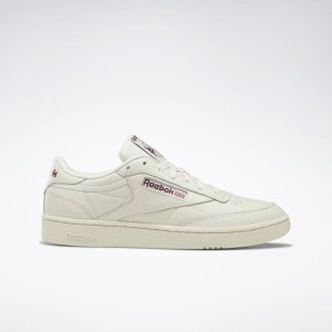 Adidasy Męskie Reebok Club C 85 Białe/Bordowe PL 07MVCBY